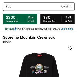 Supreme Mountain Crewneck Size M FW19